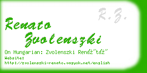 renato zvolenszki business card